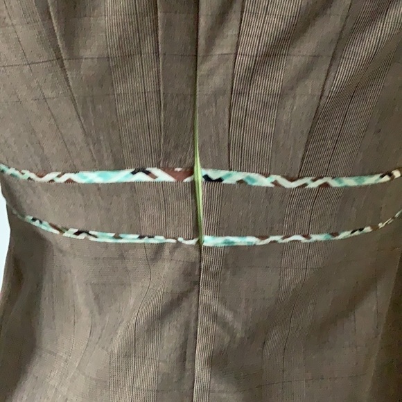 𝅺JENNIFER Reale Design Brown Plaid Tunic Mini Dress Boutique Designer 6 - Picture 4 of 16